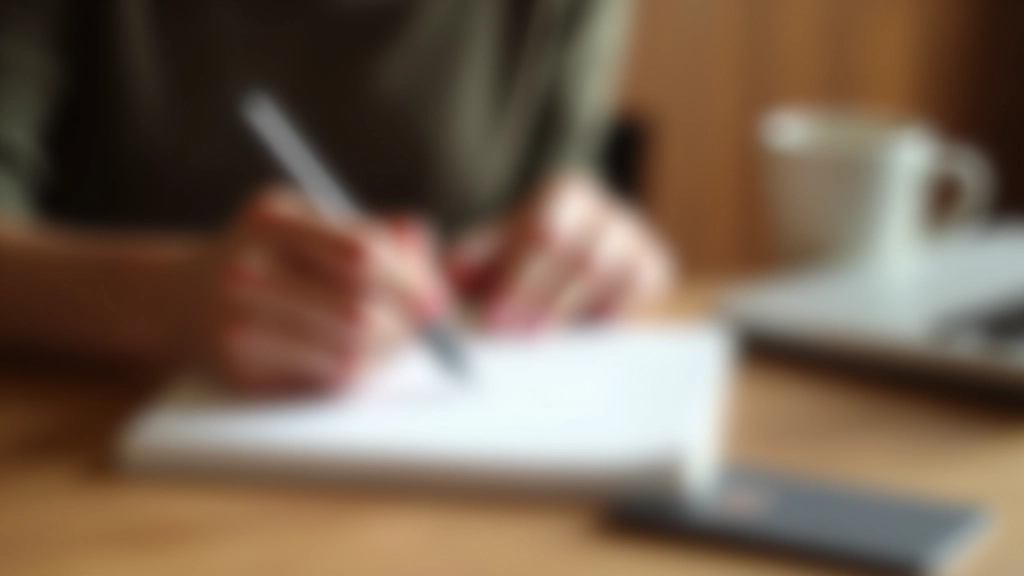 Person writing affirmations in notebook during personal practice session